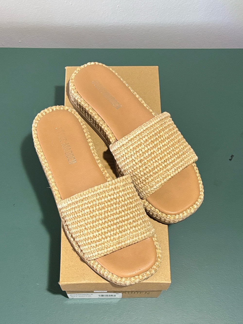 Steve Madden Boardwalk Raffia Slide Sandals